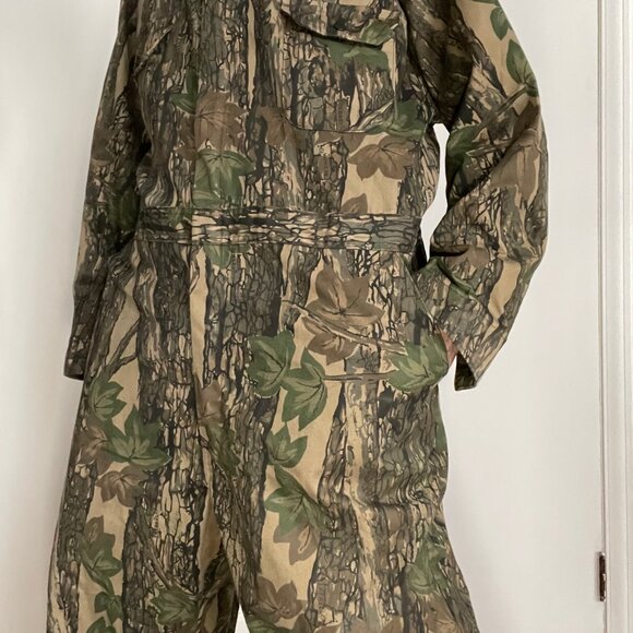 vtg Gunflint By Berce Mens 2XL Reg Rebark Camo Hunting Coveralls Unlined - Picture 4 of 8